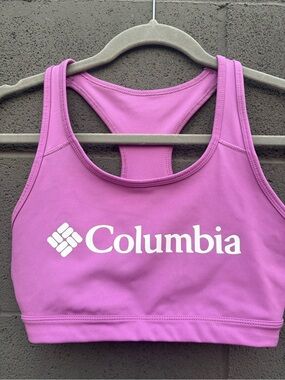 Columbia Bright Purple Racerback Sports Bra with White Logo